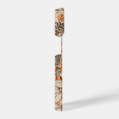 Orangefarbenes Muster für Blume iPhone Hülle (Rechte Seite)