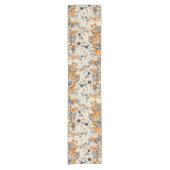 Orangefarbenes Muster für Blume Kurzer Tischläufer (Vorderseite)