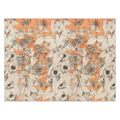 Orangefarbenes Muster für Blume Tischdecke (Vorderseite (Horizontal))