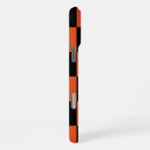 Orangefarbenes Muster für Karo iPhone Hülle (Rechte Seite)
