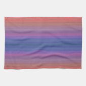 Orangefarbenes Muster für Lila und blaue Streifen Geschirrtuch (Horizontal)