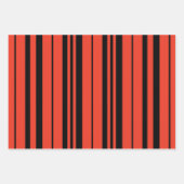 Orangefarbenes Muster für vertikale Streifen Geschenkpapier Set (Vorderseite)