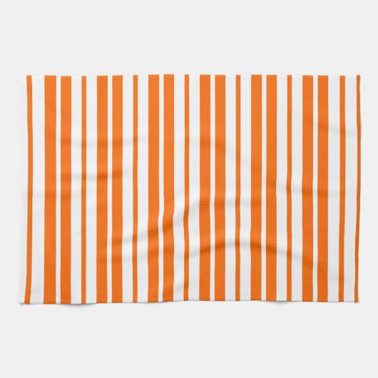 Orangefarbenes Muster für vertikale Streifen Geschirrtuch (Horizontal)