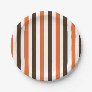 Orangefarbenes Muster für vertikale Streifen Party Pappteller