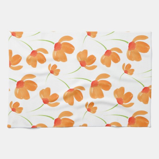 Orangefarbenes Muster Geschirrtuch (Horizontal)