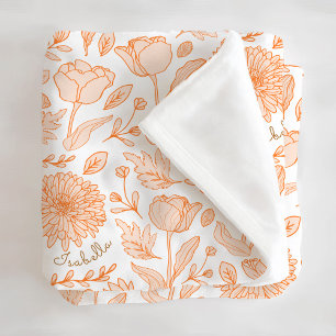 Orangefarbenes Muster Individuelle Name Fleece Bla