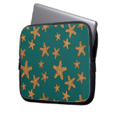 Orangefarbenes Muster Laptopschutzhülle (Vorderseite Links)