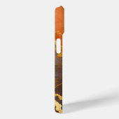 Orangefarbenes Muster mit Gold Case-Mate iPhone Hülle (Rückseite / Rechts)