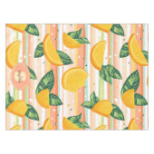 Orangefarbenes Muster mit grünen Blätter auf Paste Tischdecke (Vorderseite (Horizontal))