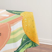 Orangefarbenes Muster mit grünen Blätter auf Paste Tischdecke (Beispiel)