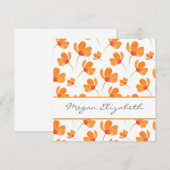 Orangefarbenes Muster Mitteilungskarte (Vorne/Hinten)