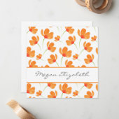 Orangefarbenes Muster Mitteilungskarte (Vorderseite/Rückseite Beispiel)