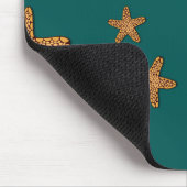 Orangefarbenes Muster Mousepad (Ecke)