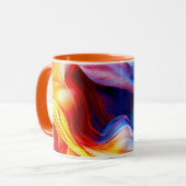 Orangefarbenes Muster Tasse (Vorderseite Links)