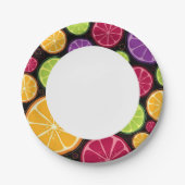 Orangefarbenes Muster und Hintergrund Pappteller (Vorderseite)