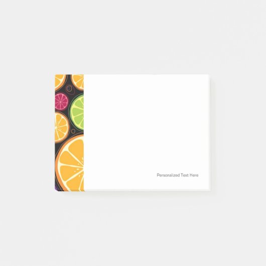 Orangefarbenes Muster und Hintergrund Post-it Klebezettel (Vorderseite)