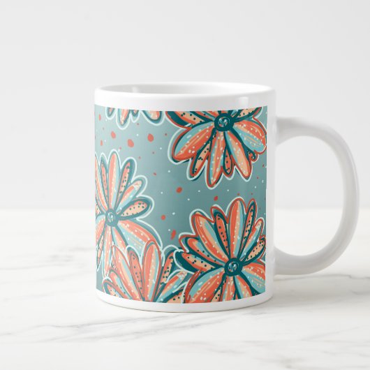 Orangefarbenes Muster von Lisa Casineau Jumbo-Tasse (Rechts)