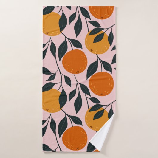 Orangefarbenes, nahtloses Muster. orangefarbenes M Badehandtuch (Badehandtuch)
