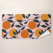 Orangefarbenes, nahtloses Muster. orangefarbenes M Badehandtuch (Badehandtuch)