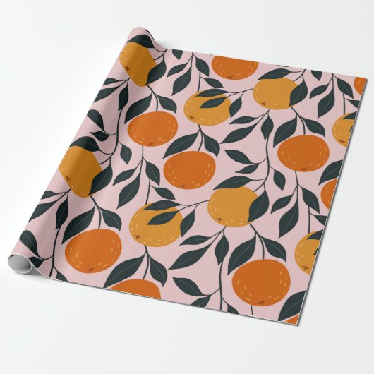 Orangefarbenes, nahtloses Muster. orangefarbenes M Geschenkpapier (Ungerollt)