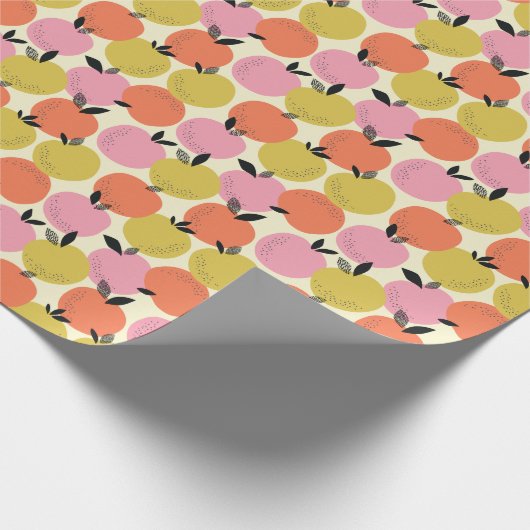 Orangefarbenes, nahtloses Sommermuster. Geschenkpapier (Ecke)