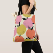 Orangefarbenes, nahtloses Sommermuster. Tasche (Von Nahem)