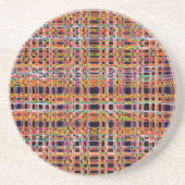 Orangefarbenes Neonlinienmuster Getränkeuntersetzer (Vorne)