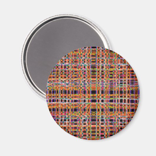 Orangefarbenes Neonlinienmuster Magnet (Vorderseite/Rückseite)