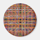 Orangefarbenes Neonlinienmuster Magnet (Vorne)