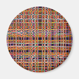 Orangefarbenes Neonlinienmuster Magnet