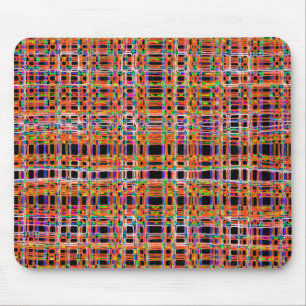 Orangefarbenes Neonlinienmuster Mousepad
