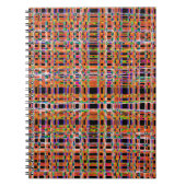 Orangefarbenes Neonlinienmuster Notizblock (Vorderseite)