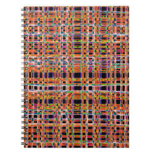 Orangefarbenes Neonlinienmuster Notizblock