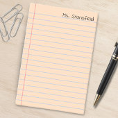 Orangefarbenes Notebookpapier Post-it Klebezettel