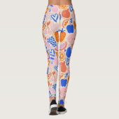 Orangefarbenes Obst Gemüse Leggings (Rückseite)