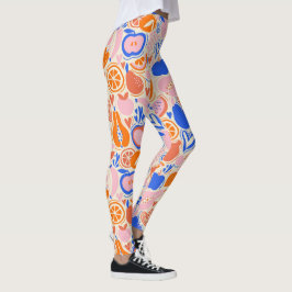 Orangefarbenes Obst Gemüse Leggings