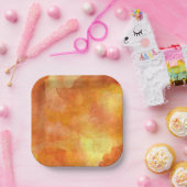 Orangefarbenes oder gelbes Druckpapier Pappteller (Party)