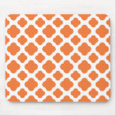 Orangefarbenes oder weißes Quatrefolienmuster Mousepad (Vorne)