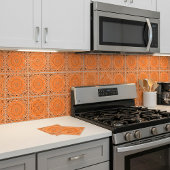 Orangefarbenes orientalisches Design Fliese