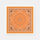 Orangefarbenes orientalisches Design Serviette (Vorderseite)