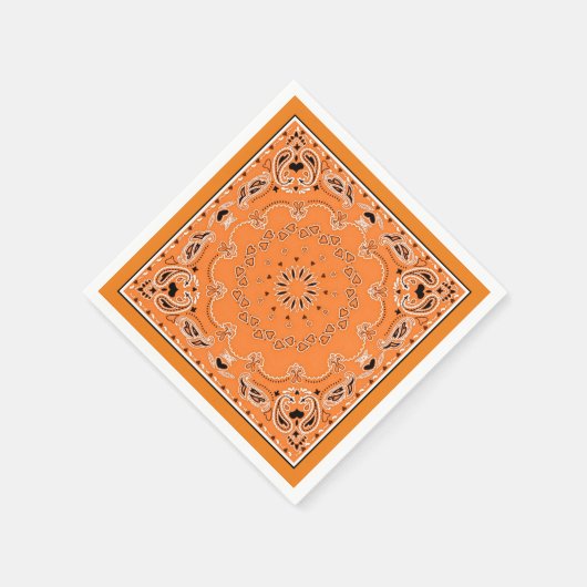 Orangefarbenes orientalisches Design Serviette (Ecke)
