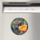 Orangefarbenes Pantopuntia Kakteen Blume Foto Magnet (In Situ (Geschirrspüler))