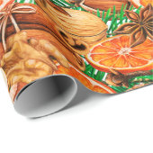 Orangefarbenes Papier Geschenkpapier (Rolleneckpunkt)