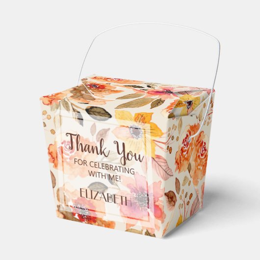 Orangefarbenes Party Geschenkschachtel (Vorderseite)