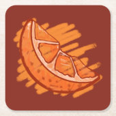 Orangefarbenes Party Rechteckiger Pappuntersetzer (Vorderseite)