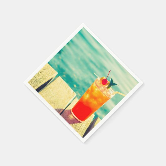 Orangefarbenes Party Serviette (Ecke)