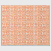 Orangefarbenes Peeling mit weißem Crochet-Spitzenm Geschenkpapier (Flach)