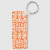 Orangefarbenes Peeling mit weißem Crochet-Spitzenm Schlüsselanhänger (Rückseite)