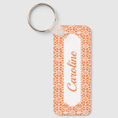 Orangefarbenes Peeling mit weißem Crochet-Spitzenm Schlüsselanhänger (Vorderseite)