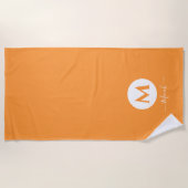Orangefarbenes Personalisiertes Mongram Badetuch (Vorderseite)